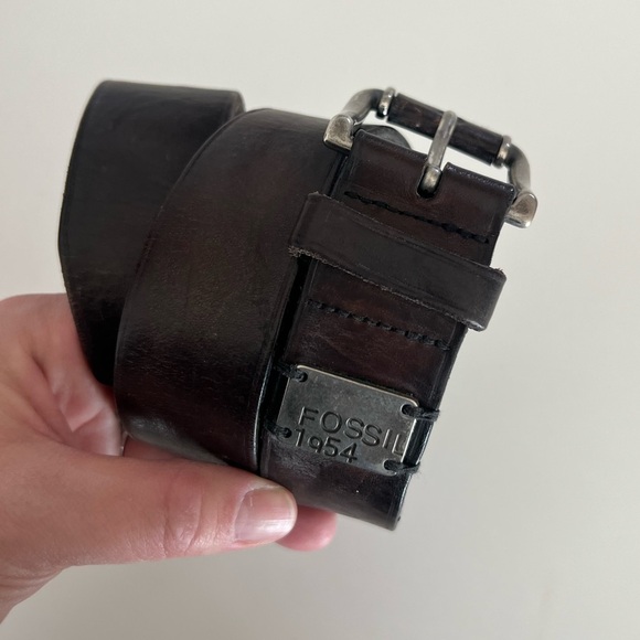 Fossil‎ Brown Leather Belt Men's Size 40 - Picture 2 of 10